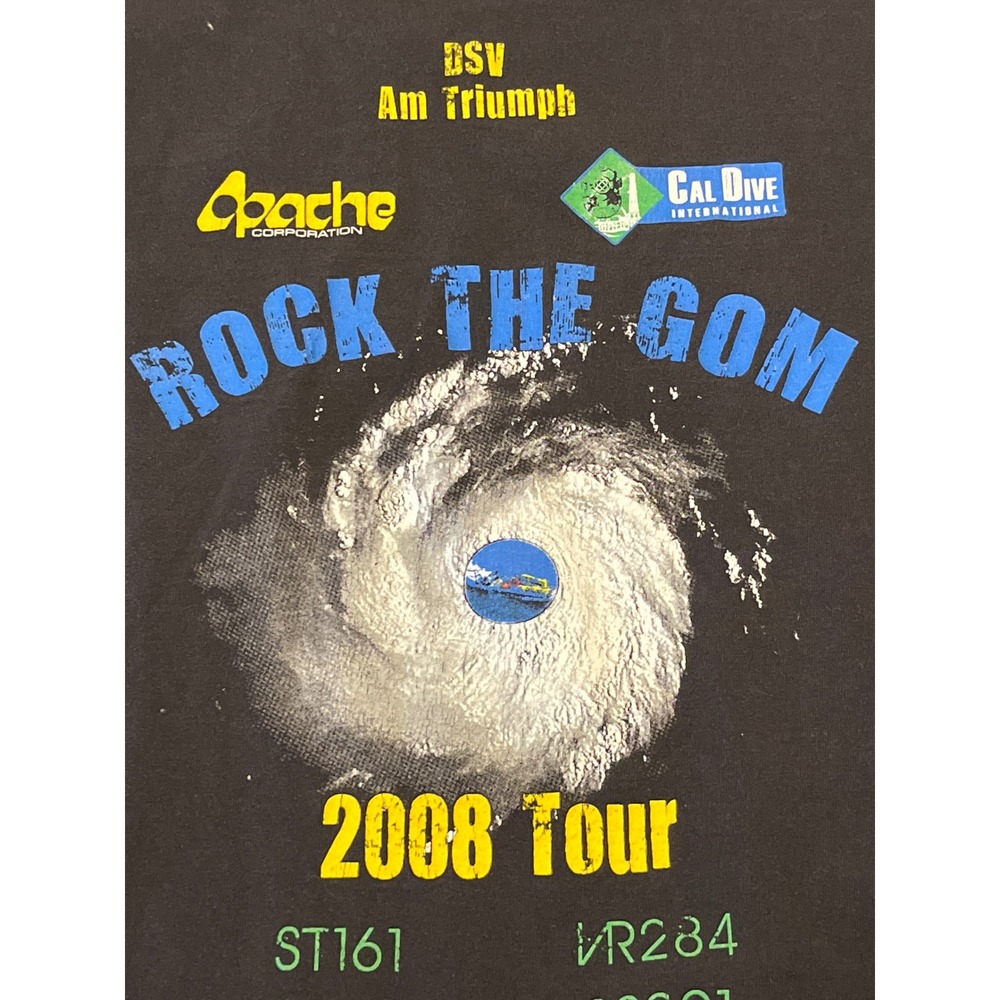 Mens Black Apache Corporation Rock The Gom 2008‎ Tour T Shirt Size XL